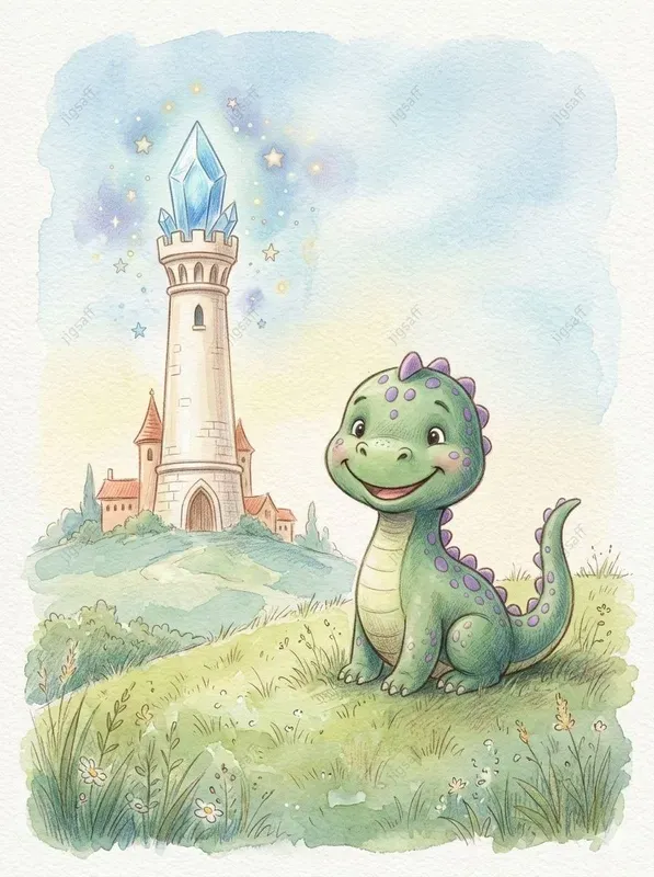 Watercolor Dragon Castle Storybooks