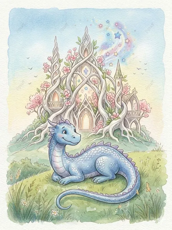 Watercolor Dragon Castle Storybooks