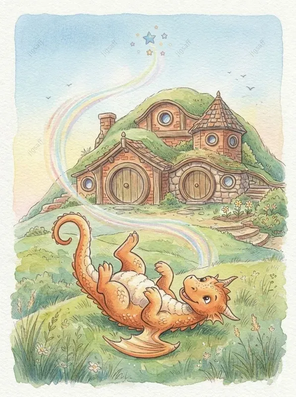 Watercolor Dragon Castle Storybooks