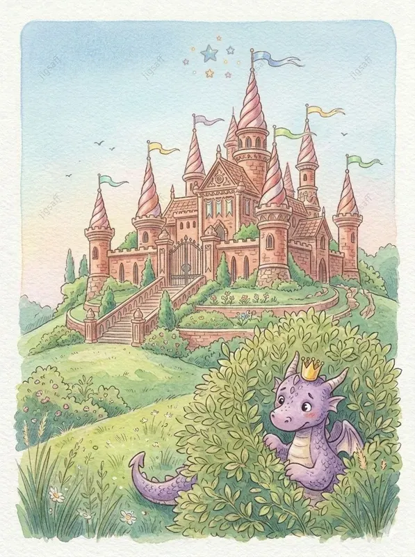 Watercolor Dragon Castle Storybooks