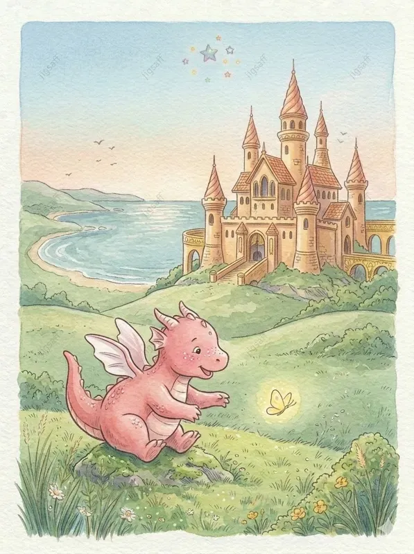 Watercolor Dragon Castle Storybooks