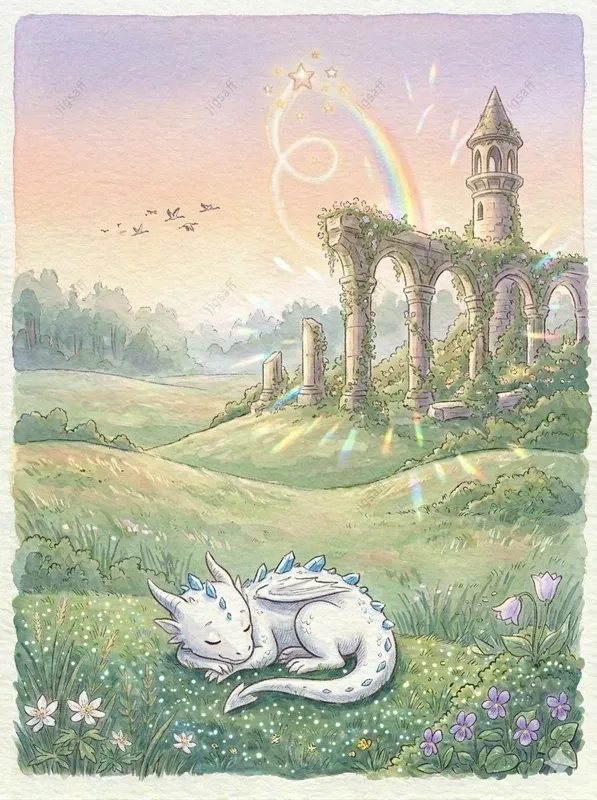 Watercolor Dragon Castle Storybooks
