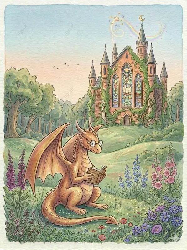 Watercolor Dragon Castle Storybooks