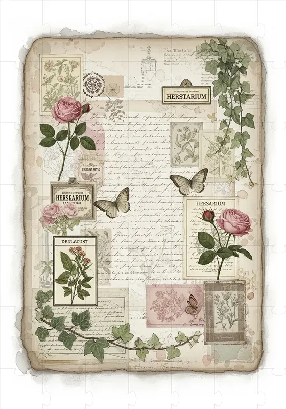 Shabby Chic Vintage Journal Pages