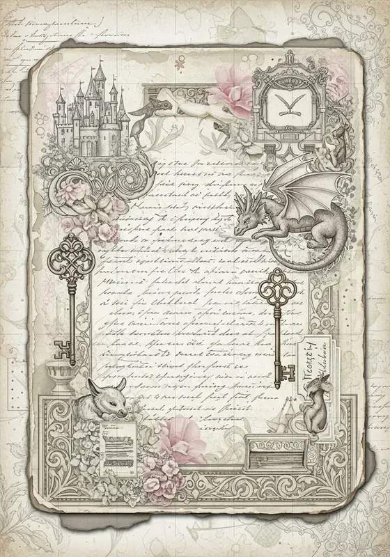 Shabby Chic Vintage Journal Pages