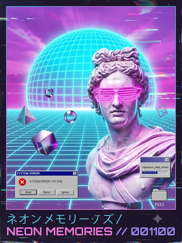 Retro 80s 90s Synthwave Poster Art
