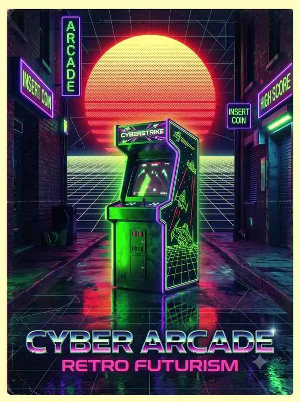 Retro 80s 90s Synthwave Poster Art