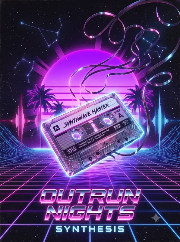 Retro 80s 90s Synthwave Poster Art