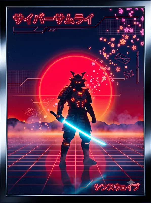 Retro 80s 90s Synthwave Poster Art