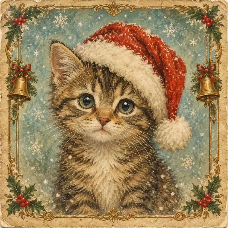Nostalgic Christmas Greeting Card Art