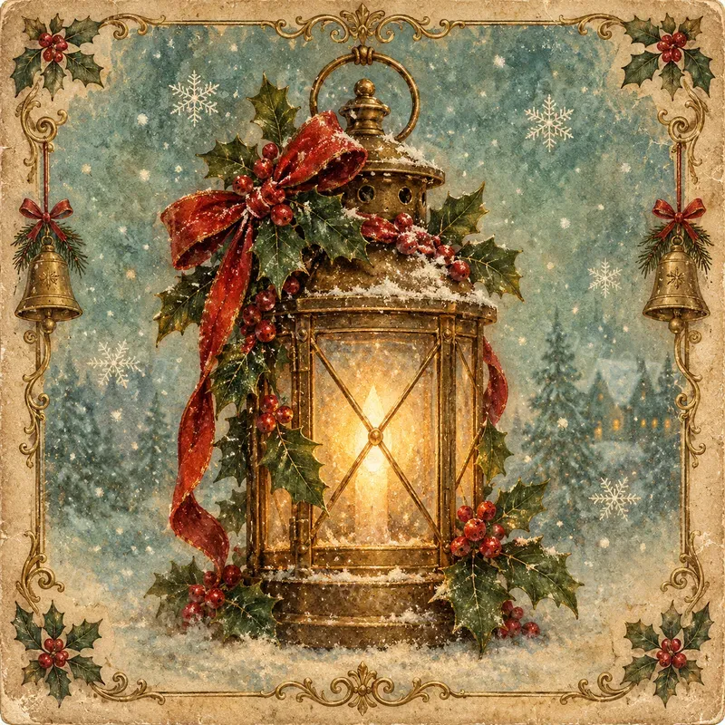 Nostalgic Christmas Greeting Card Art