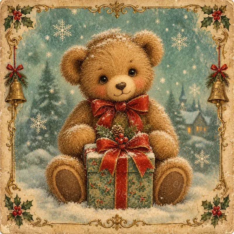 Nostalgic Christmas Greeting Card Art