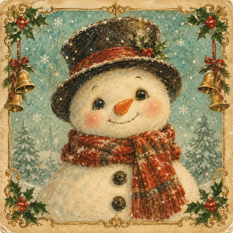Nostalgic Christmas Greeting Card Art