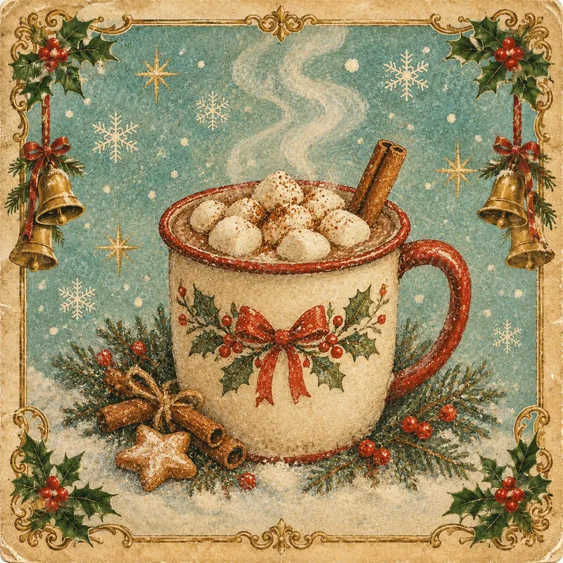 Nostalgic Christmas Greeting Card Art