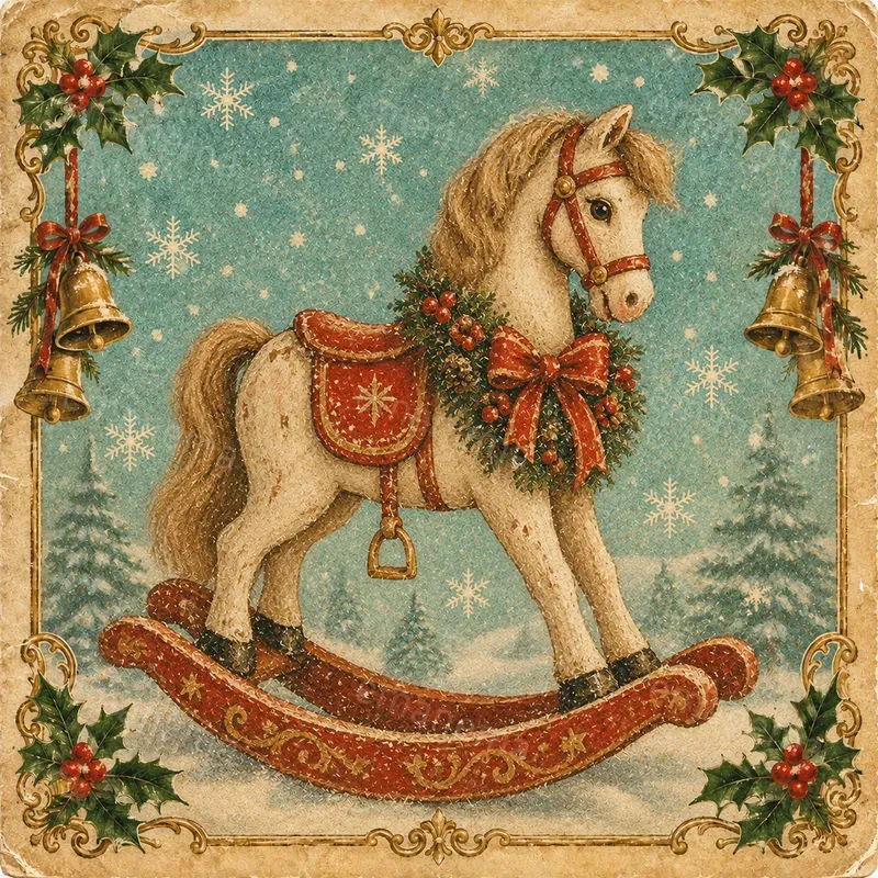 Nostalgic Christmas Greeting Card Art