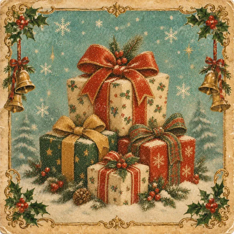 Nostalgic Christmas Greeting Card Art
