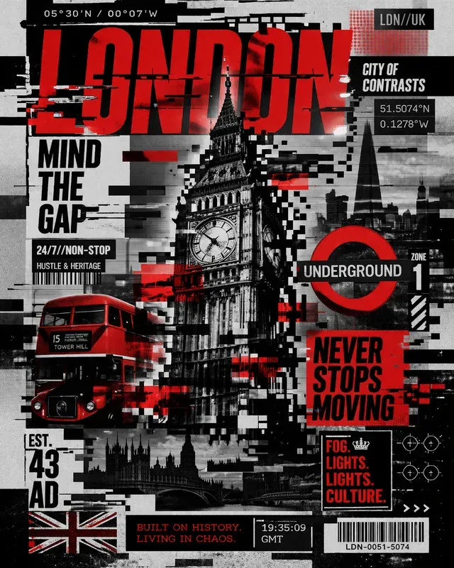 Glitch Collage Posters