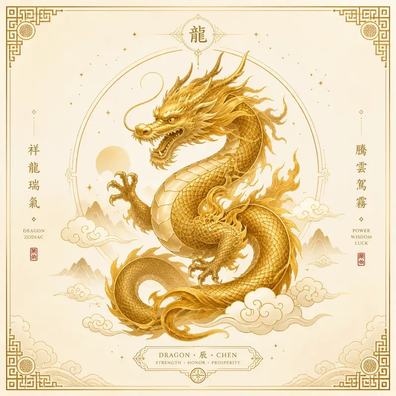 Luxury Golden Zodiac Animal Illustrations