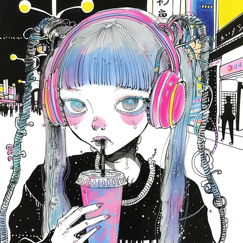 Y2k Urban Aesthetic Teenage Comic Art