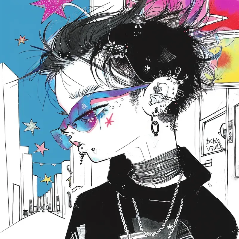 Y2k Urban Aesthetic Teenage Comic Art