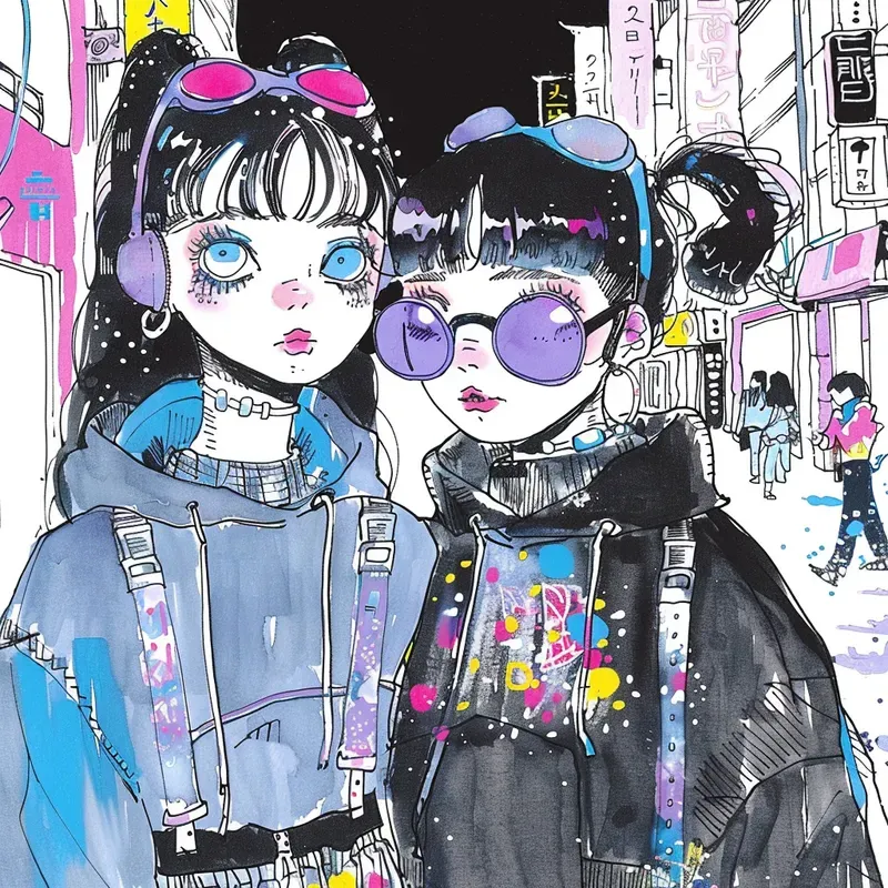 Y2k Urban Aesthetic Teenage Comic Art