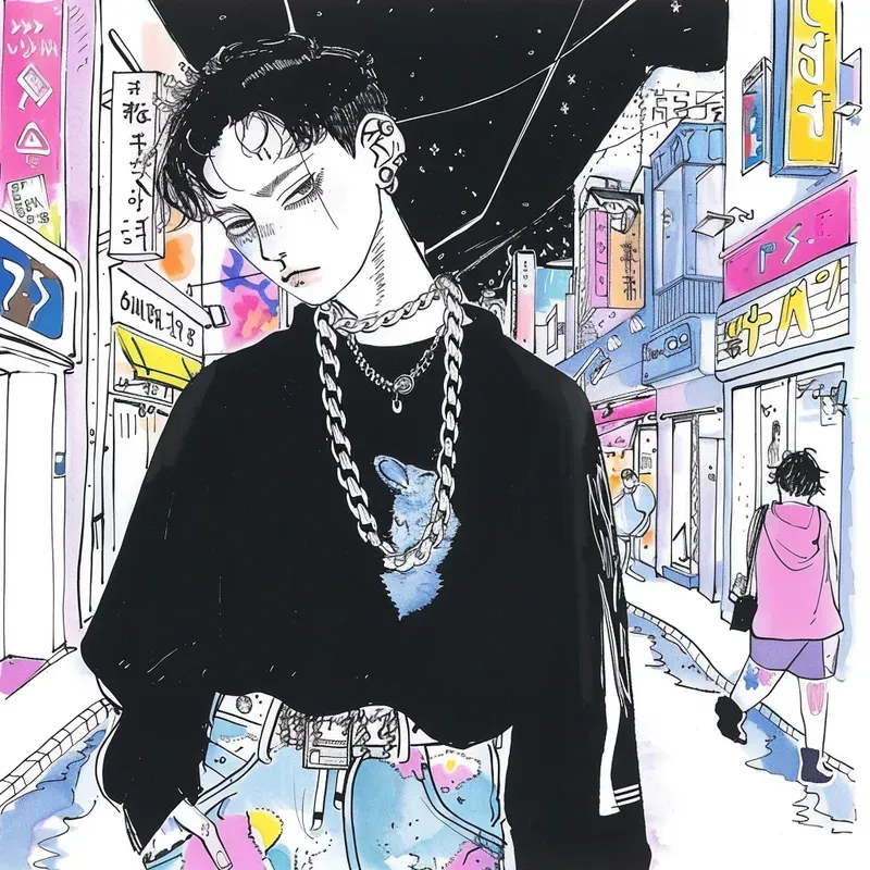 Y2k Urban Aesthetic Teenage Comic Art