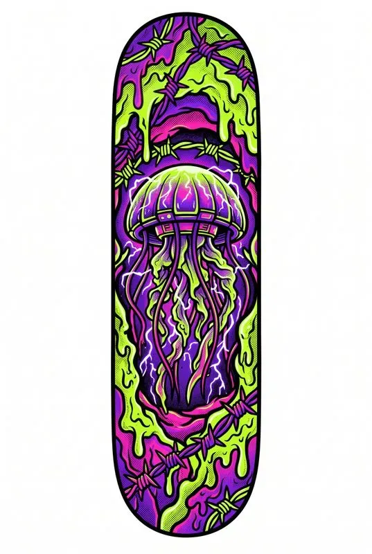 Acid Pop Surreal Skateboard Deck Art