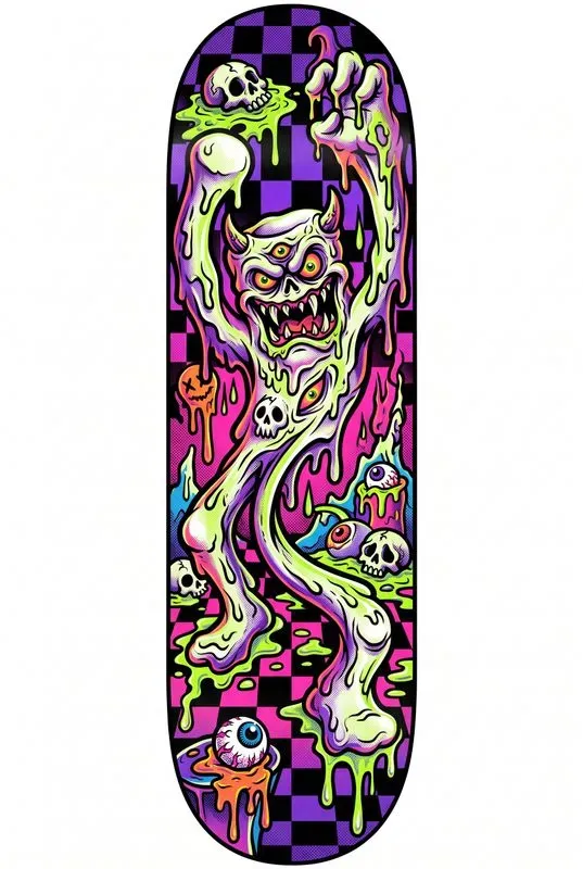 Acid Pop Surreal Skateboard Deck Art