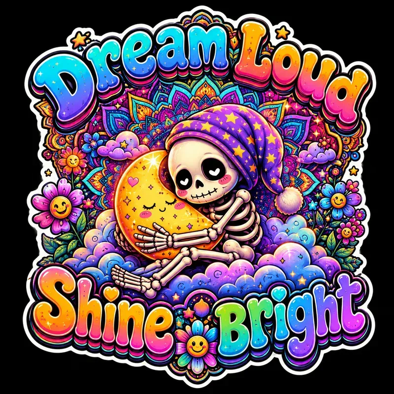 Cute Psychedelic Skeleton Quote Tshirts