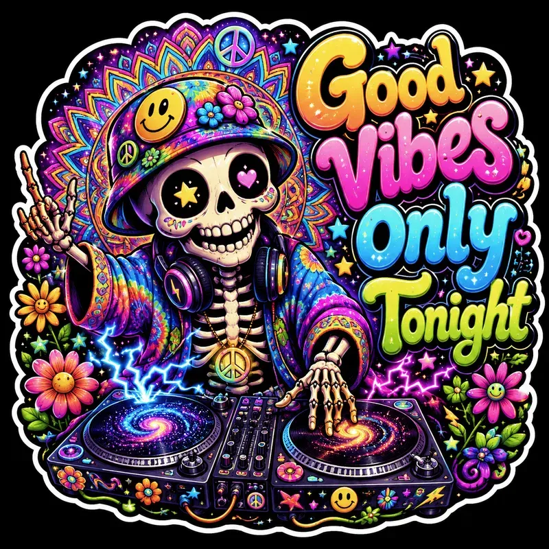 Cute Psychedelic Skeleton Quote Tshirts
