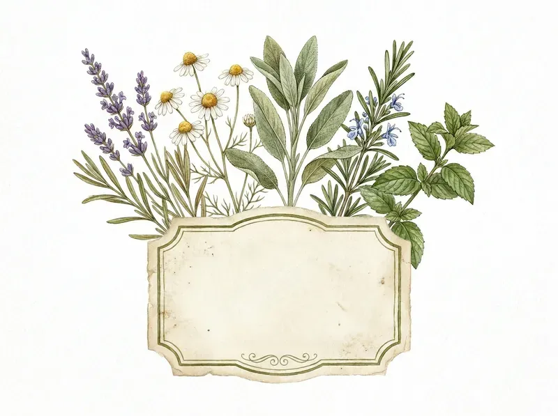 Vintage Herbarium Watercolor Clipart