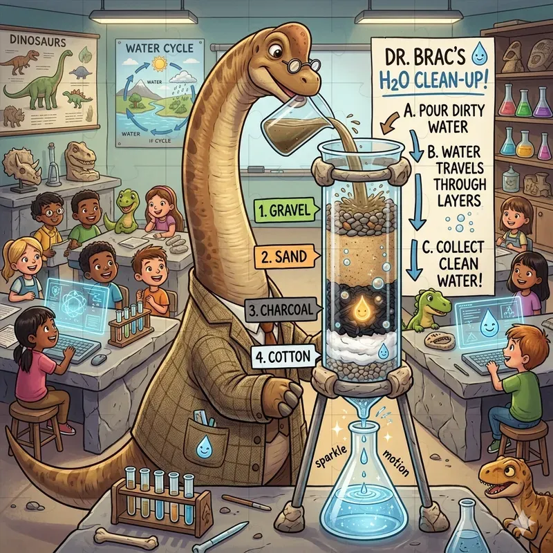 Dinosaur Science Lab Education Cartoons