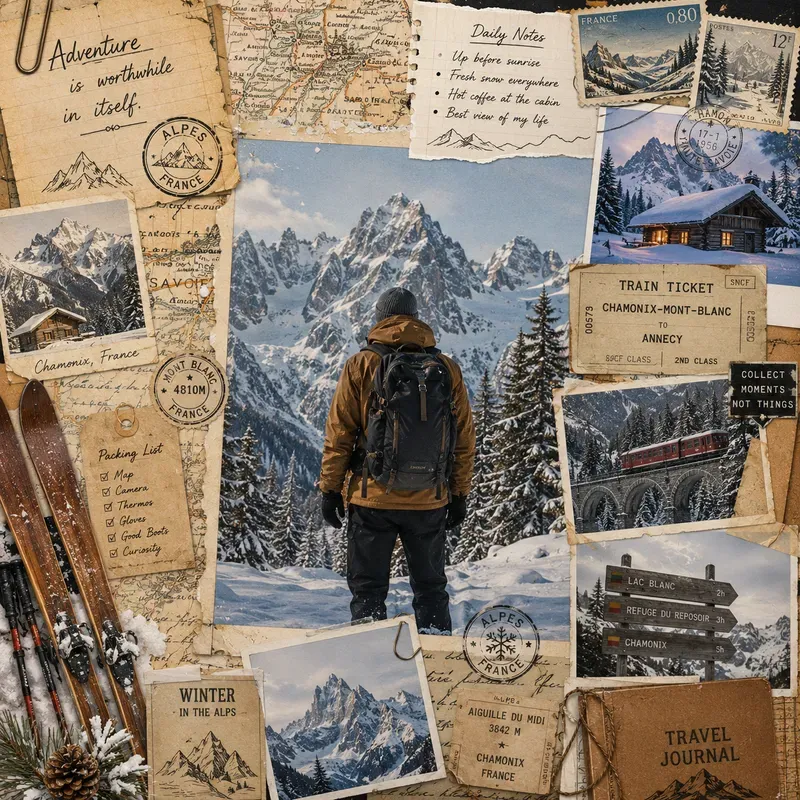Vintage Wanderlust Travel Collage Posters