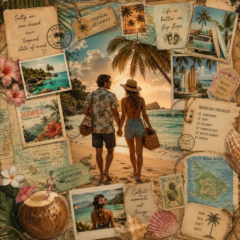 Vintage Wanderlust Travel Collage Posters