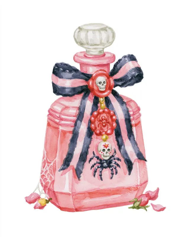 Coquette Halloween Watercolor Cliparts
