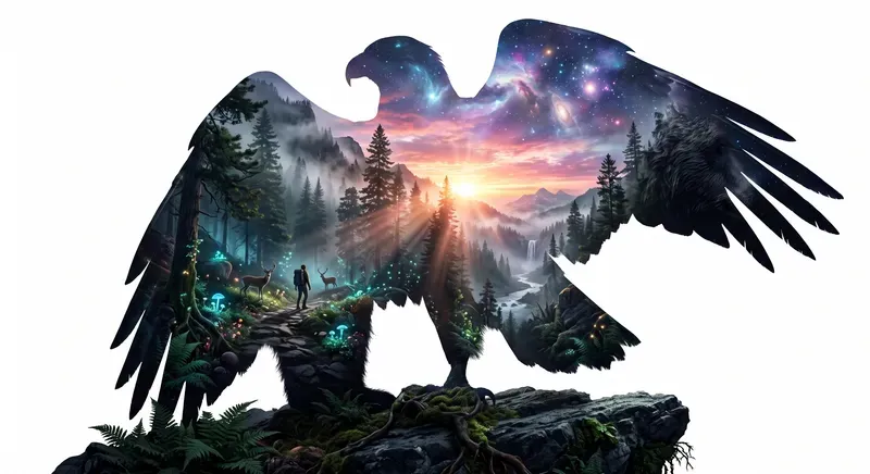 Ethereal Double Exposure Wildlife Art
