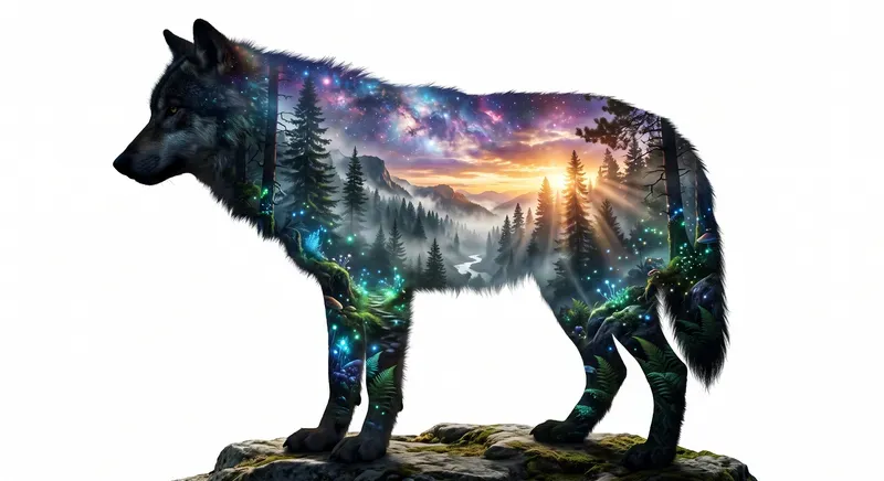 Ethereal Double Exposure Wildlife Art