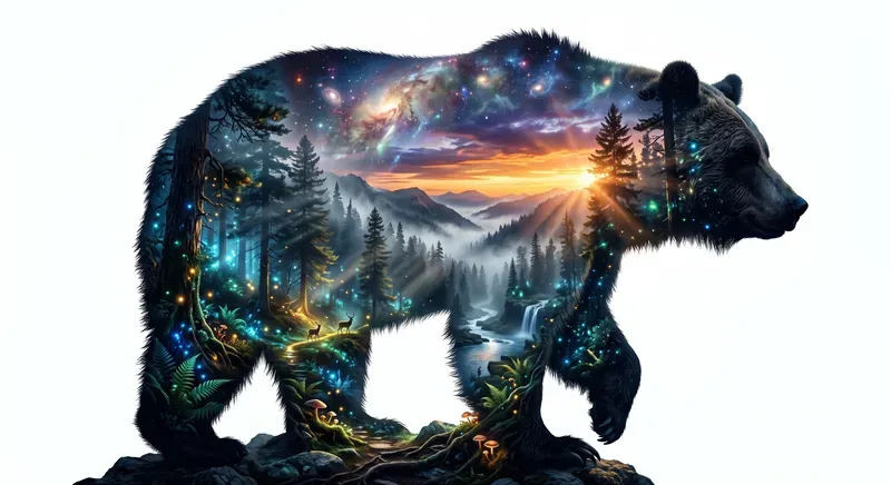Ethereal Double Exposure Wildlife Art