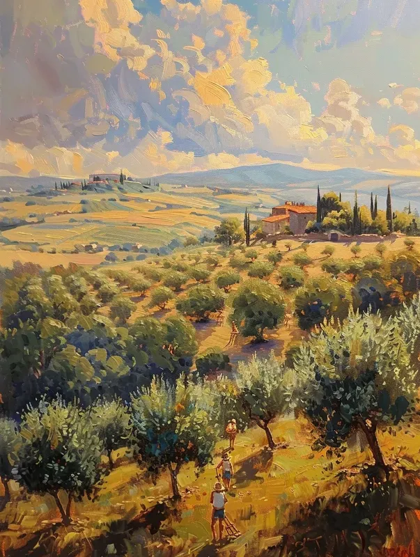 Idyllic Pastoral Landscape Oil Paintings