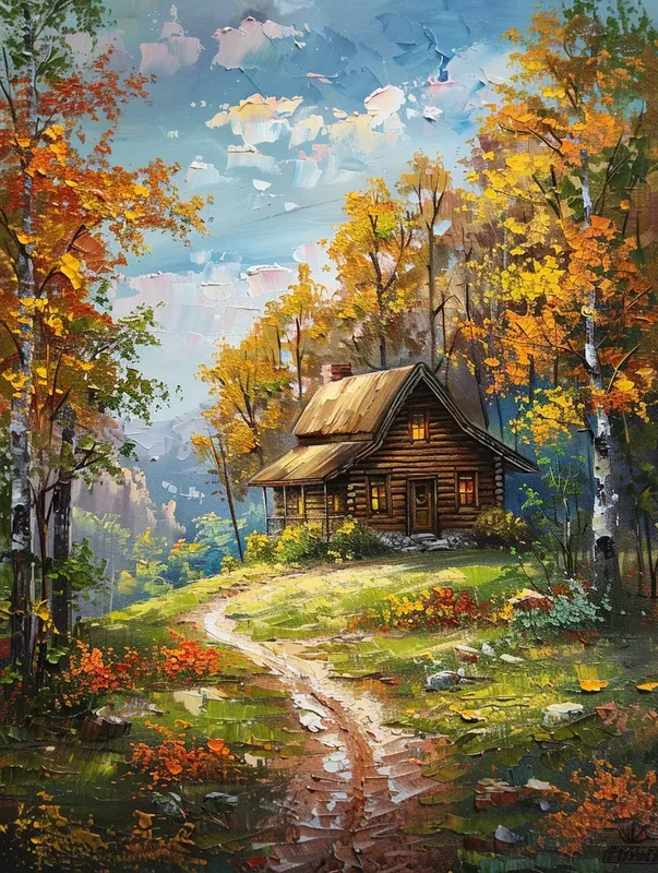 Idyllic Pastoral Landscape Oil Paintings