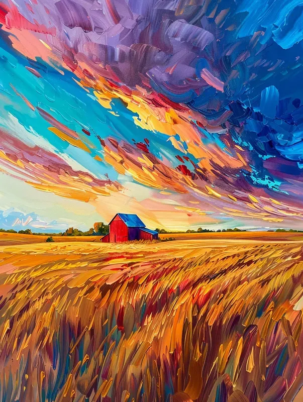 Idyllic Pastoral Landscape Oil Paintings