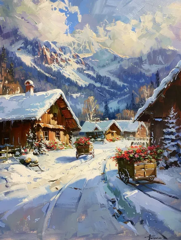 Idyllic Pastoral Landscape Oil Paintings