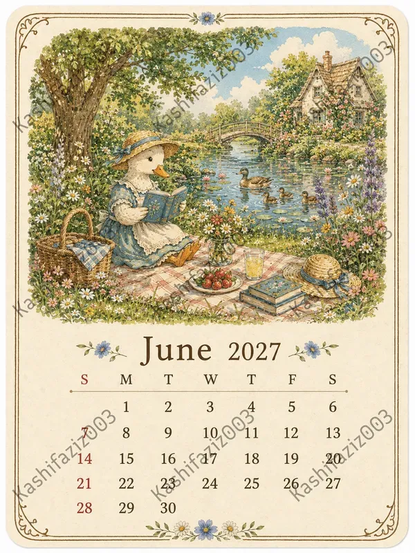 Seasonal Storybook Printable Calendars