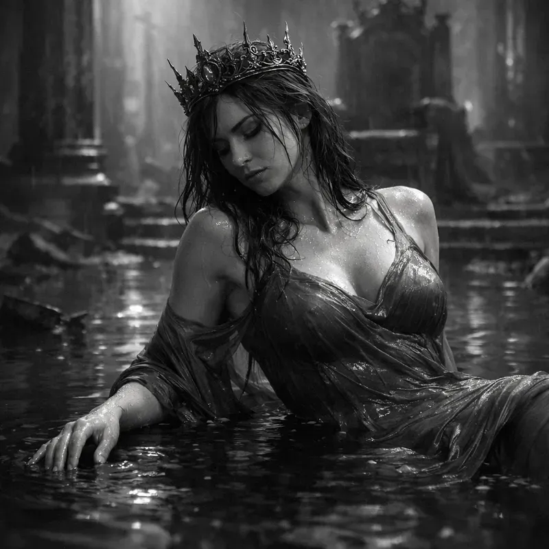Wet Fabric Emotional Female Portraits