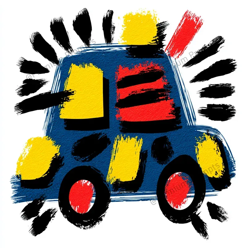 Naive Abstract Dry Brush Painted Cliparts