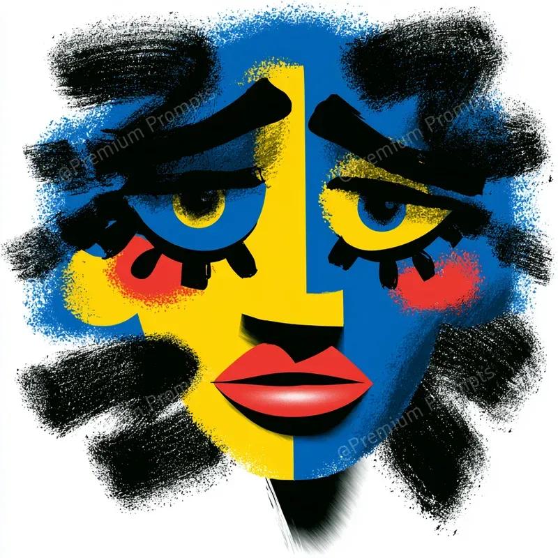 Naive Abstract Dry Brush Painted Cliparts
