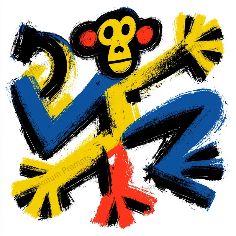 Naive Abstract Dry Brush Painted Cliparts