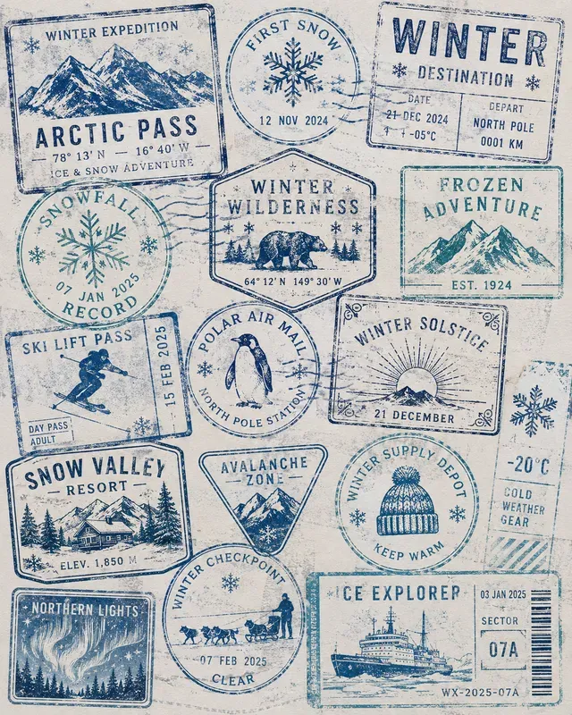 Stamp Collage Posters