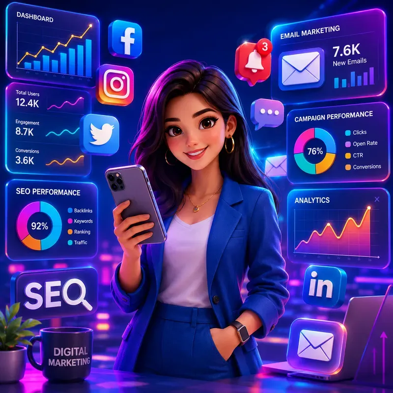 Futuristic Digital Marketing 3Ds