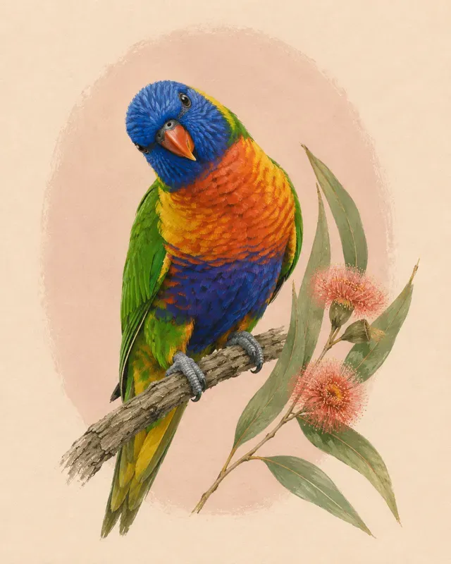 Artistic Gouache Bird Portraits